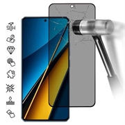 Protector de Pantalla de Cobertura Completa Privacy para Xiaomi Poco X6 Pro - Borde Negro