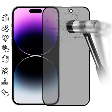 Protector de Pantalla de Cobertura Completa Privacy para iPhone 16 Pro - Borde Negro