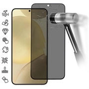 Protector de Pantalla de Vidrio Templado Samsung Galaxy S25 Privacy - Soporta Desbloqueo por Huella Dactilar - Negro Edge