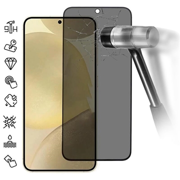 Protector de Pantalla de Vidrio Templado Samsung Galaxy S25 Privacy - Soporta Desbloqueo por Huella Dactilar - Negro Edge