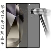 Protector de pantalla de cristal templado Samsung Galaxy S25 Ultra Privacy - Soporta desbloqueo por huella dactilar - Negro Edge