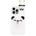 Carcasa de TPU Serie de Figuras 3D para iPhone 14 Pro - Panda