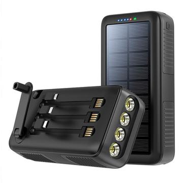 Psooo PS-618 30000mAh Solar Power Bank con manivela