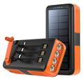 Psooo PS-618 30000mAh Solar Power Bank con manivela - Naranja / Negro