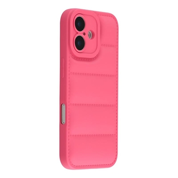 iPhone 17 Carcasa de TPU a prueba de golpes para chaqueta acolchada - Hot Pink