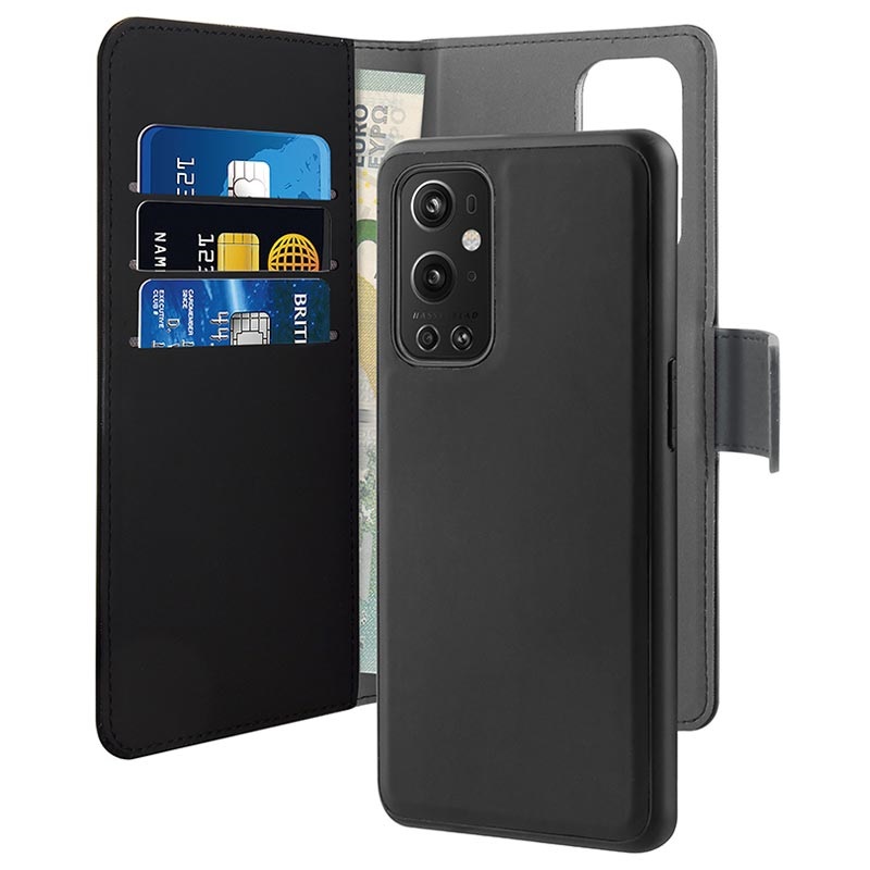 Funda Magnetica Estilo Cartera Puro 2 En 1 Para Oneplus 9 Pro Negro Funda Magnetica Estilo Cartera Puro 2 En 1 Para Oneplus 9 Pro Negro