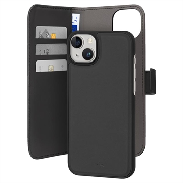 Funda Magnética Estilo Cartera Puro 2-en-1 para iPhone 15 Plus - Negro