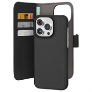 Funda Magnética Estilo Cartera Puro 2-en-1 para iPhone 15 Pro - Negro