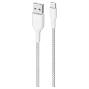 Cable Puro Fabric Ultra-Strong USB-A / Lightning - 2m, 2.4A, 12W - Blanco