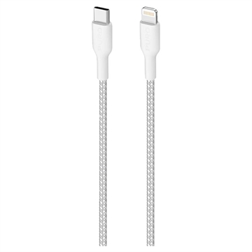 Puro Fabric Cable USB-C / Lightning Ultrafuerte - 2m, 20W - Blanco