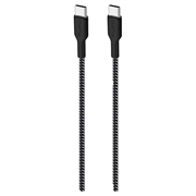 Puro Fabric Cable USB-C / USB-C Ultrafuerte - 1,2 m, 30 W - Negro