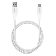 Cable Puro Plain USB-A/USB-C - 1m, 15W - Blanco