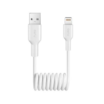 Cable en espiral Puro USB-A / Lightning - 1m - Blanco