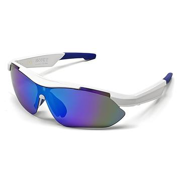 Gafas de ciclismo inteligentes con traducción de IA QY-Pro3 - Blanco / Azul