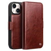 Funda Clásica de Cuero Qialino para iPhone 15 - Estilo Cartera