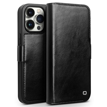 Funda Clásica de Cuero Qialino para iPhone 15 Pro Max - Estilo Cartera