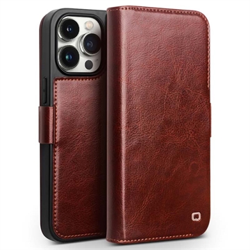 Funda Clásica de Cuero Qialino para iPhone 15 Pro Max - Estilo Cartera