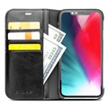 Funda Clásica de Cuero Qialino para iPhone XR - Estilo Cartera - Negro