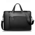 Qialino Bolsa para portátil de piel auténtica - 15" - Negro