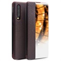 Funda de Cuero Qialino Smart View para Huawei P30 - Marrón