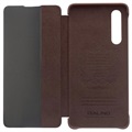 Funda de Cuero Qialino Smart View para Huawei P30 - Marrón