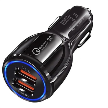 Cargador Rápido de Coche DC-681 Quick Charge 3.0 30W - 2 x USB -  Negro