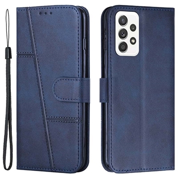 Funda con Soporte Serie Quilted para Samsung Galaxy A32 (4G) - Estilo Cartera - Azul