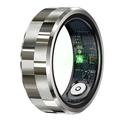 R9 Premium Anillo Inteligente de Acero Inoxidable con Estuche Cargador - Tamaño: 9/18.9mm - Plata