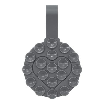 RK-X18/19 Soporte de silicona para teléfono con ventosa en forma de corazón - Soporte desmontable de doble cara - Gris