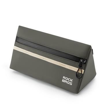 ROCKBROS 1.3L Triángulo Bicicleta Delantera Bolsa de Almacenamiento de Poliéster para Bicicleta - Verde Ejército
