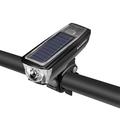 ROCKBROS HJ-052 Luz delantera de bicicleta con cargador solar y timbre - Negro/Blanco