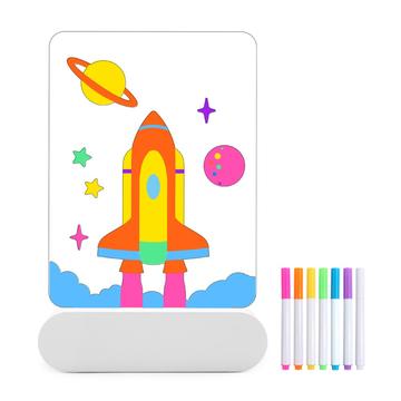 Tablero de dibujo LED recargable y borrable con 7 rotuladores de colores