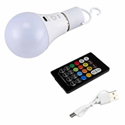 Bombilla RGB recargable con mando a distancia y temporizador