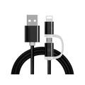 Reekin 2-in-1 Cable trenzado - MicroUSB y Lightning - 1m