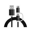 Reekin 2-in-1 Cable trenzado - MicroUSB y USB-C - 1m - Negro