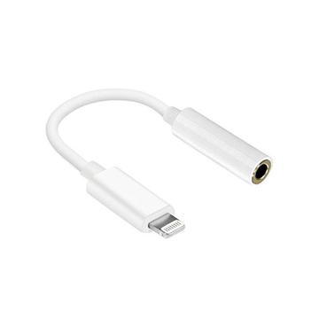 Reekin Adaptador de audio de conector Lightning a conector de 3.5mm - 10cm - Blanco