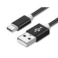 Reekin Nylon Braided USB-A / USB-C Cable - 2A, 1m - Negro