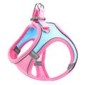 Arnés reflectante para perro/gato con correa - M - Azul / Rosa