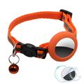 Collar reflectante para mascotas con timbre, funda de silicona y juego de láminas protectoras para AirTag - Naranja