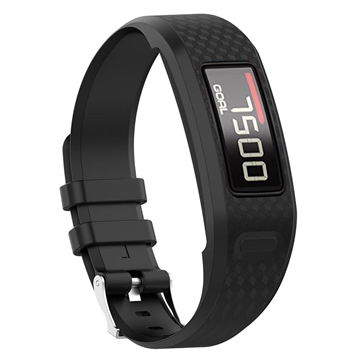 Correa de silicona de repuesto con marco integrado para Garmin Vivofit 1/2 - Negro