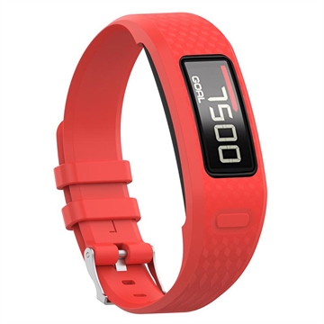 Correa de silicona de repuesto con marco integrado para Garmin Vivofit 1/2 - Rojo