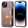 Funda con Cartera Retro Style para iPhone 15 Plus - Marrón