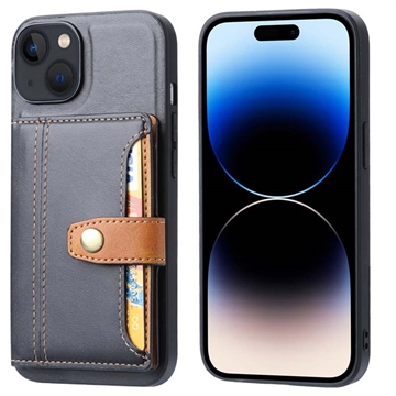 Funda con Cartera Retro Style para iPhone 15 - Negro