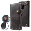 Funda de Cuero Retro para Samsung Galaxy S9  - Estilo Cartera - Negro