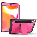 Carcasa Híbrida Rugged para iPad 10.2 con Soporte - Rosa Fuerte