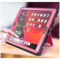 Carcasa Híbrida Rugged para iPad 10.2 con Soporte - Rosa Fuerte