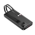 S38N Slim 10000mAh Power Bank con cables USB-C y Lightning - 22.5W - Negro
