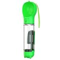 SH-01 Botella de agua multifuncional portátil para perros con dispensador de bolsas para excrementos - Verde