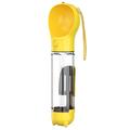 SH-01 Botella de agua multifuncional portátil para perros con dispensador de bolsas para excrementos - Amarillo