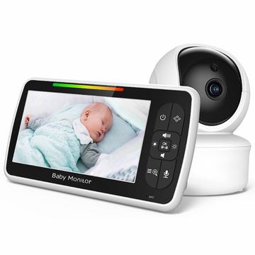 Vigilabebés SM650 - Pantalla de 5 pulgadas, conversación bidireccional y sensor de temperatura